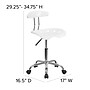 Flash Furniture Elliott Armless Plastic and Chrome Task Office Chair with Tractor Seat, Vibrant White and Chrome (LF214WHITE)~#|#~sp137082554_sc7