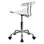 Flash Furniture Elliott Armless Plastic and Chrome Task Office Chair with Tractor Seat, Vibrant White and Chrome (LF214WHITE)~#|#~sp137082555_sc7