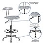 Belnick Vibrant Chrome Drafting Stool with Tractor Seat, Silver~#|#~sp137082582_sc7