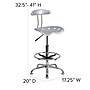 Belnick Vibrant Chrome Drafting Stool with Tractor Seat, Silver~#|#~sp137082583_sc7