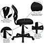 Flash Furniture Neri Armless Ergonomic Mesh Swivel Low Back Task Office Chair, Black (WA3074BK)~#|#~sp137082650_sc7
