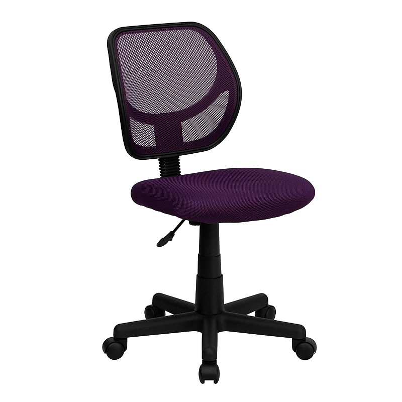 Flash Furniture Neri Armless Ergonomic Mesh Swivel Low Back Task Office Chair, Purple (WA3074PUR) image 1