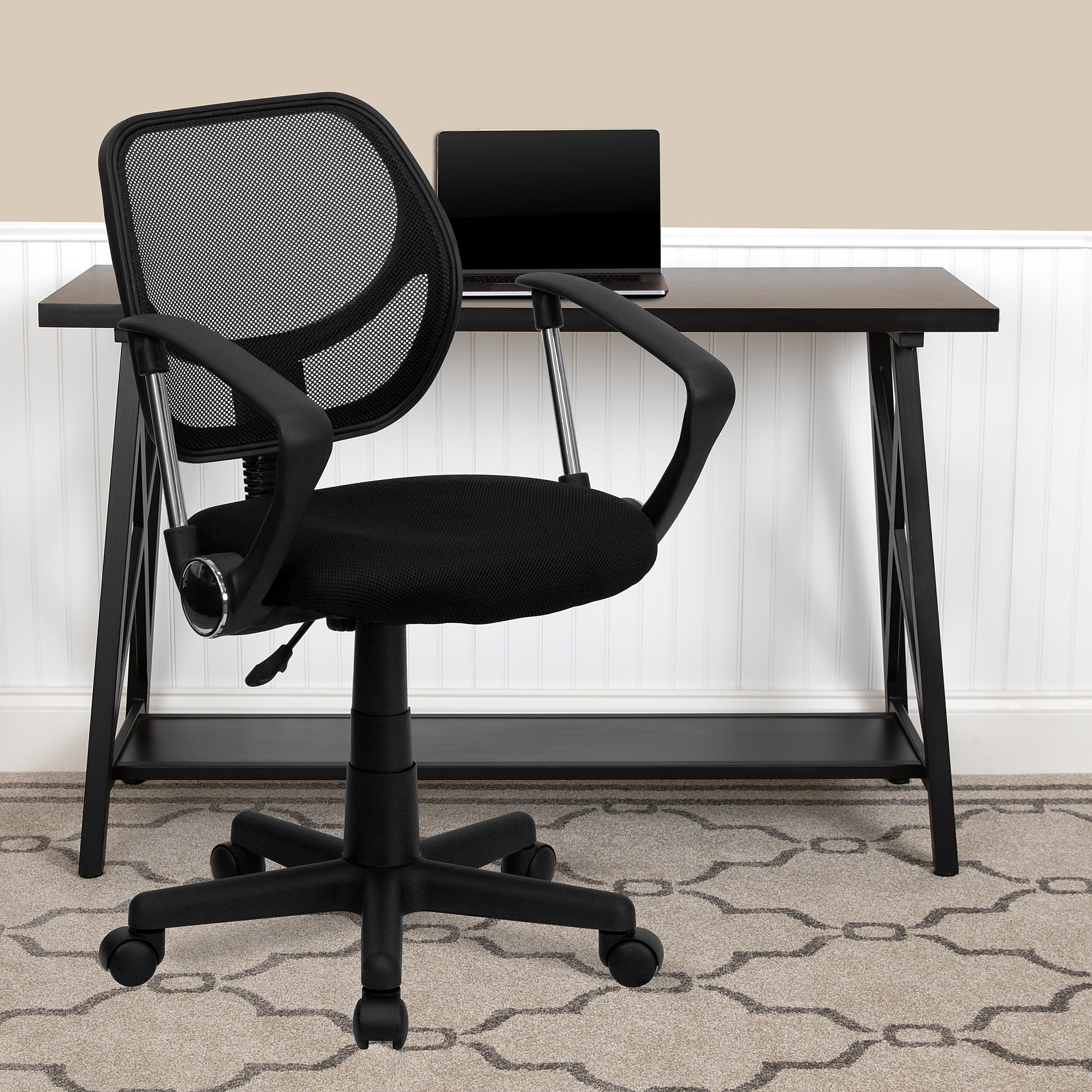 Flash Furniture Neri Ergonomic Mesh Swivel Low Back Task Office Chair, Black (WA3074BKARM) Sansujyuku sansujyuku.com