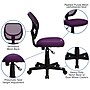 Flash Furniture Neri Armless Ergonomic Mesh Swivel Low Back Task Office Chair, Purple (WA3074PUR)~#|#~sp137083017_sc7