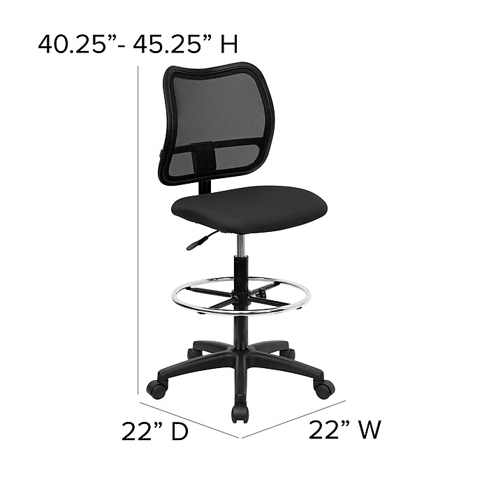 Belnick Mid Back Mesh Drafting Stool Black WLA277BKD Staples