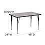 Flash Furniture Wren Rectangular Activity Table, 24" x 48", Height Adjustable, Gray (XUA2448RECGYTA)~#|#~sp137083251_sc7