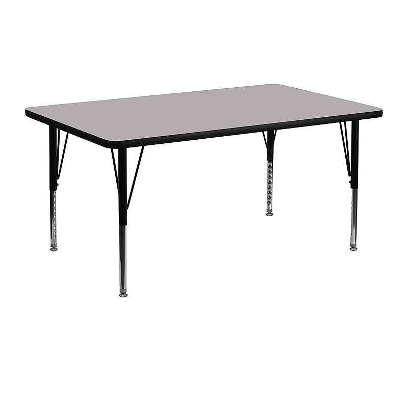 Flash Furniture Wren Rectangular Activity Table, 24" x 48", Height Adjustable, Gray (XUA2448RECGYTP) image 1