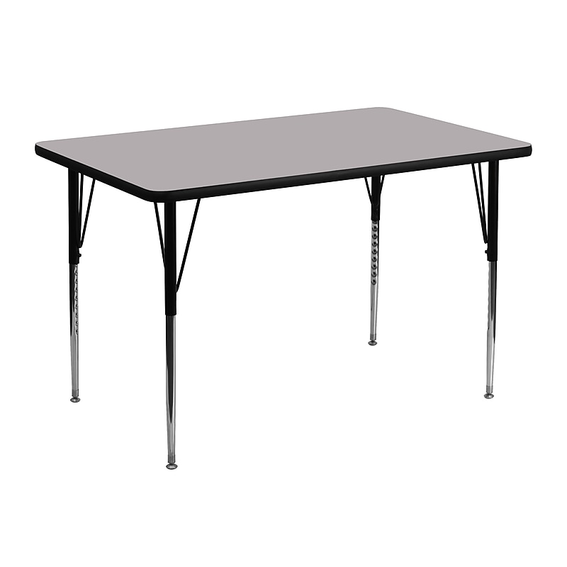 Flash Furniture Wren Rectangular Activity Table, 30'' x 48'', Height Adjustable, Gray (XUA3048RECGYTA) image 1