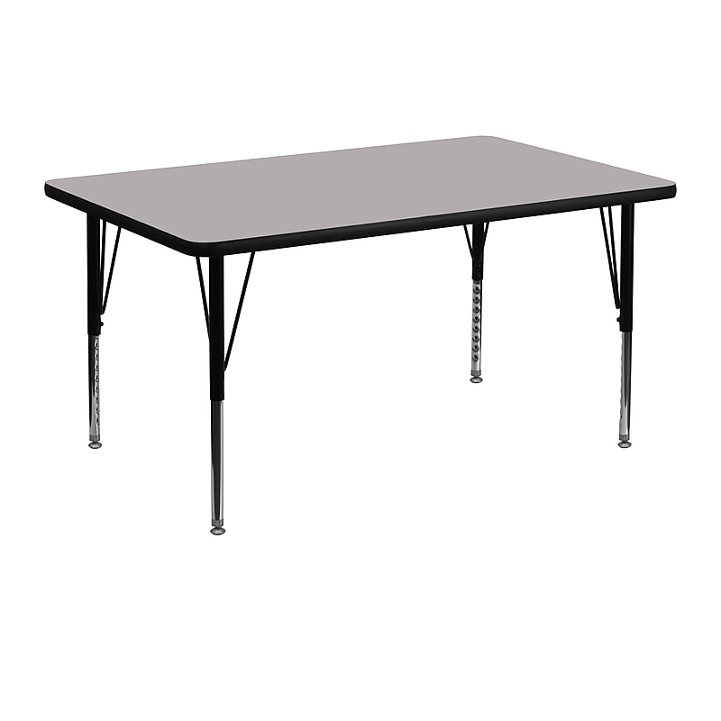 Flash Furniture Wren Rectangular Activity Table, 30'' x 48'', Height Adjustable, Gray (XUA3048RECGYTP) image 1