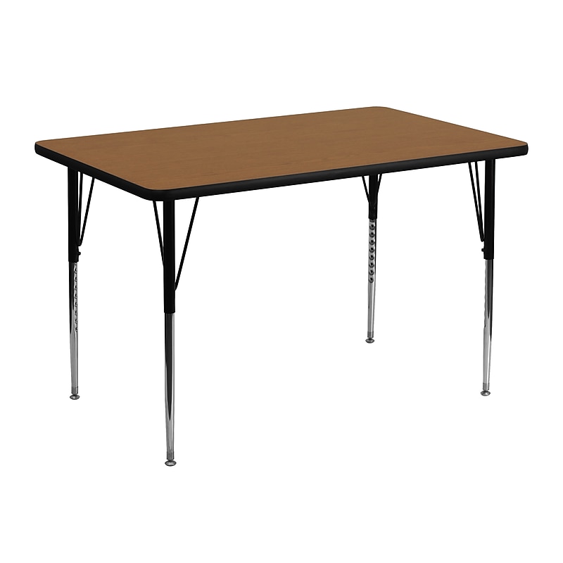Flash Furniture Wren Rectangular Activity Table, 30'' x 48'', Height Adjustable, Oak (XUA3048RECOAKTA) image 1