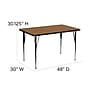Flash Furniture Wren Rectangular Activity Table, 30'' x 48'', Height Adjustable, Oak (XUA3048RECOAKTA)~#|#~sp137083286_sc7