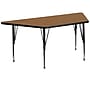 Flash Furniture Wren Trapezoid Activity Table, 29" x 57", Height Adjustable, Oak (XUA3060TRPOAKTP)~#|#~sp137083304_sc7