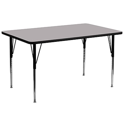 Flash Furniture Wren Rectangular Activity Table, 30" x 72", Height Adjustable, Gray (XUA3072RECGYTA)