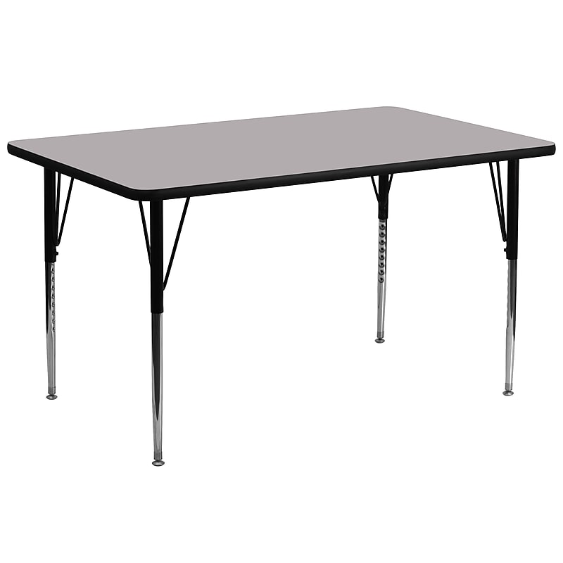 Flash Furniture Wren Rectangular Activity Table, 30" x 72", Height Adjustable, Gray (XUA3072RECGYTA) image 1