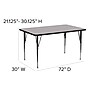 Flash Furniture Wren Rectangular Activity Table, 30" x 72", Height Adjustable, Gray (XUA3072RECGYTA)~#|#~sp137083311_sc7