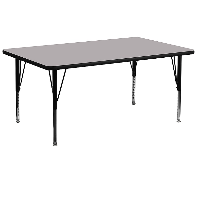 Flash Furniture Wren Rectangular Activity Table, 30" x 72", Height Adjustable, Gray (XUA3072RECGYTP) image 1