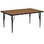 Flash Furniture Wren Rectangular Activity Table, 30" x 72", Height Adjustable, Oak (XUA3072RECOAKTP)~#|#~sp137083324_sc7