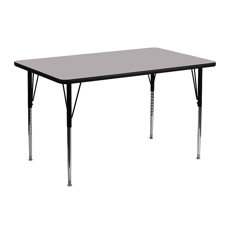 Flash Furniture Wren Rectangular Activity Table, 24" x 48", Height Adjustable, Gray (XUA2448RECGYTA) image 1