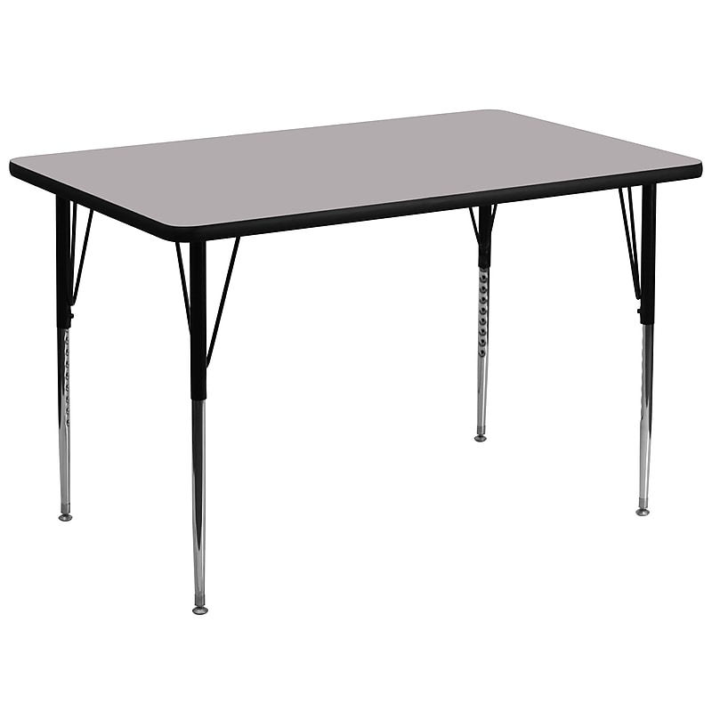 Flash Furniture Wren Rectangular Activity Table, 36" x 72", Height Adjustable, Gray (XUA3672RECGYTA) image 1
