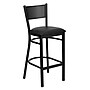 Flash Furniture Metal Back Vinyl Restaurant Barstool, Black (XUDG616GRDBBLKV)~#|#~sp137083411_sc7