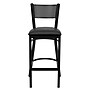 Flash Furniture Metal Back Vinyl Restaurant Barstool, Black (XUDG616GRDBBLKV)~#|#~sp137083413_sc7