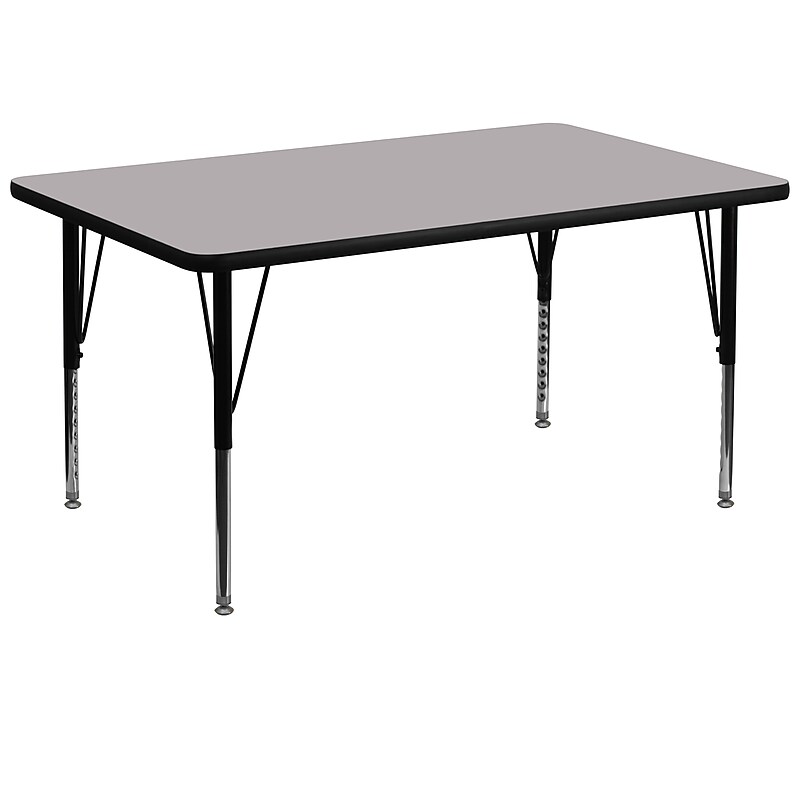 Flash Furniture Wren Rectangular Activity Table, 36" x 72", Height Adjustable, Gray (XUA3672RECGYTP) image 1