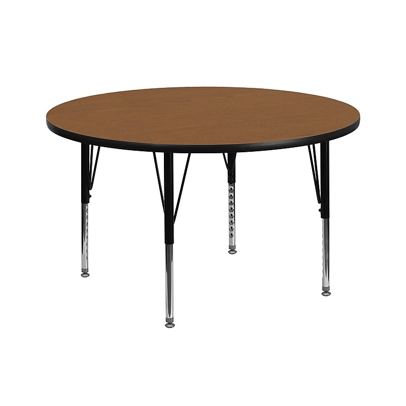 Flash Furniture Wren 42'' Round Activity Table, Height Adjustable, Oak (XUA42RNDOAKTP) image 1