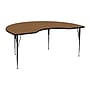 Flash Furniture Wren Kidney Activity Table, 48" x 72", Height Adjustable, Oak (XUA4872KIDOAKTA)~#|#~sp137083445_sc7