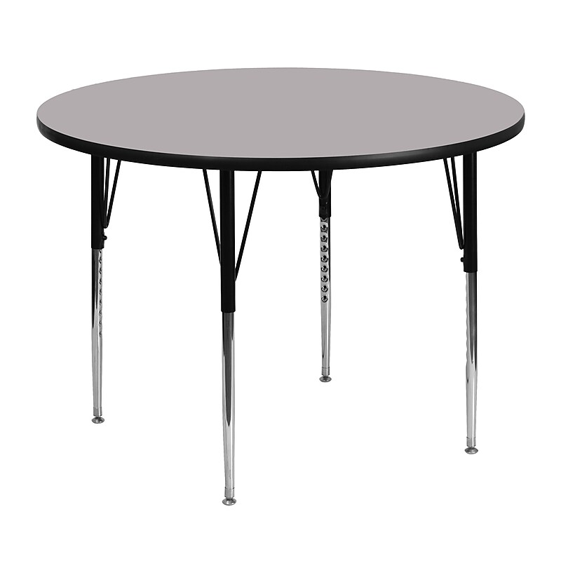 Flash Furniture 48" Round Activity Table, Height Adjustable, Gray (XUA48RNDGYTA) image 1