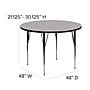 Flash Furniture 48" Round Activity Table, Height Adjustable, Gray (XUA48RNDGYTA)~#|#~sp137083472_sc7