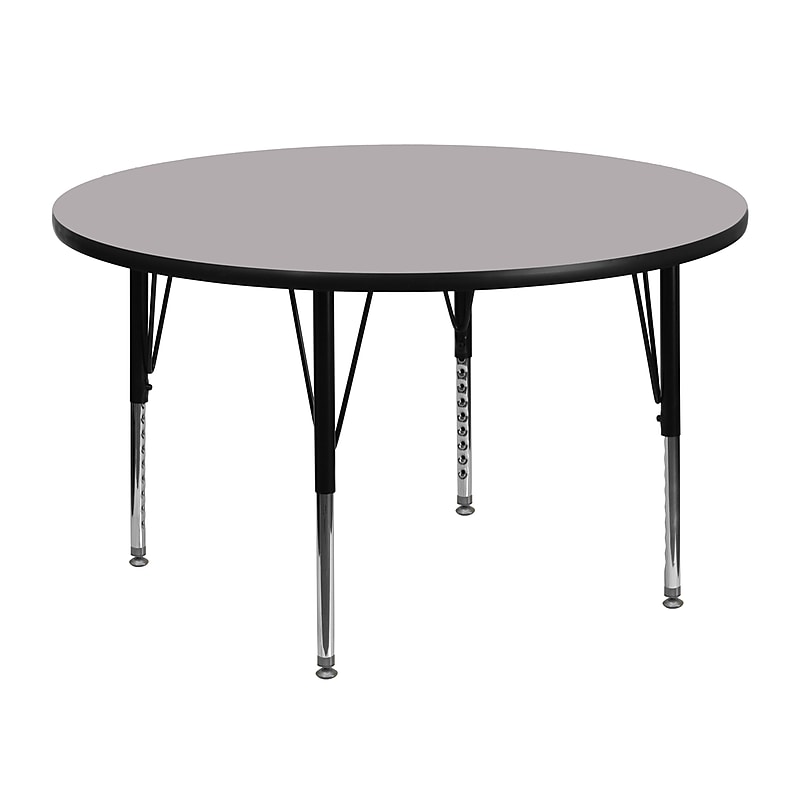 Flash Furniture 48" Round Activity Table, Height Adjustable, Gray (XUA48RNDGYTP) image 1