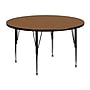 Flash Furniture 48" Round Activity Table, Height Adjustable, Oak (XUA48RNDOAKTP)~#|#~sp137083486_sc7