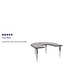 Flash Furniture 21 1/8" - 30 1/8H x 60W x 66D 16 Gauge Tubular Steel Horseshoe Activity Table, Gray~#|#~sp137083495_sc7