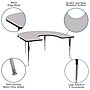Flash Furniture 21 1/8" - 30 1/8H x 60W x 66D 16 Gauge Tubular Steel Horseshoe Activity Table, Gray~#|#~sp137083496_sc7