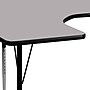 Flash Furniture 21 1/8" - 30 1/8H x 60W x 66D 16 Gauge Tubular Steel Horseshoe Activity Table, Gray~#|#~sp137083498_sc7