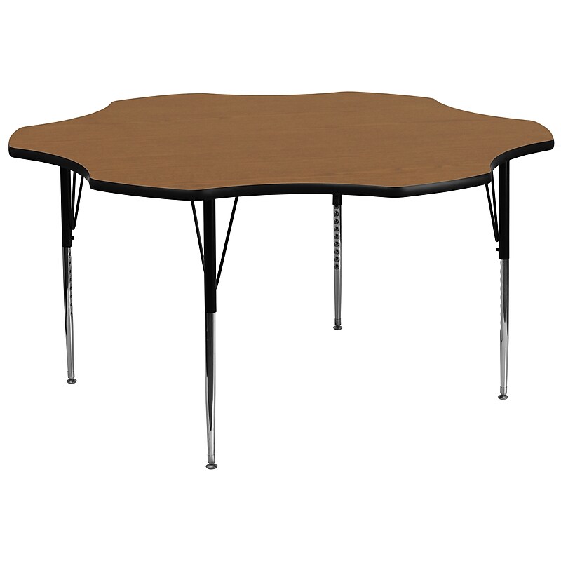 Flash Furniture Wren 60'' Flower Activity Table, Height Adjustable, Oak (XUA60FLROAKTA) image 1