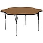 Flash Furniture Wren 60'' Flower Activity Table, Height Adjustable, Oak (XUA60FLROAKTA)~#|#~sp137083516_sc7