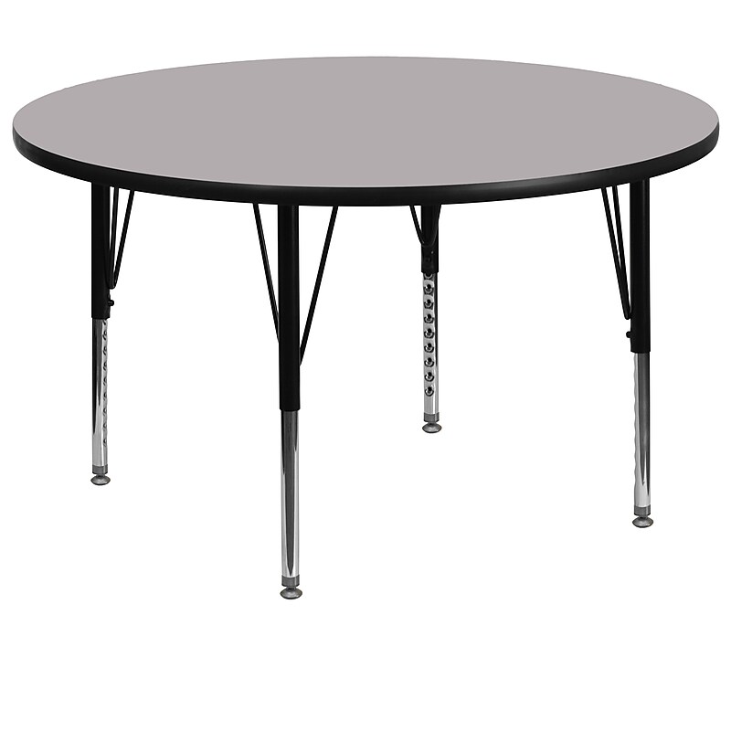 Flash Furniture Wren 60'' Round Activity Table, Height Adjustable, Gray (XUA60RNDGYTP) image 1