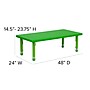Flash Furniture Wren Rectangular Activity Table, 24" x 48", Height Adjustable, Green (YUYCX001RECTBGN)~#|#~sp137083543_sc7