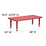 Flash Furniture Wren Rectangular Activity Table, 24" x 48", Height Adjustable, Red (YUYCX001RECTBRD)~#|#~sp137083550_sc7