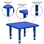 Flash Furniture Wren Square Activity Table, 24" x 24", Height Adjustable, Blue (YUYCX002SQRTBBL)~#|#~sp137083649_sc7