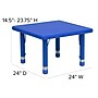 Flash Furniture Wren Square Activity Table, 24" x 24", Height Adjustable, Blue (YUYCX002SQRTBBL)~#|#~sp137083650_sc7