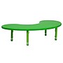 Flash Furniture Wren 65" Half-Moon Activity Table, Height Adjustable, Green (YUYCX04MOONTBGN)~#|#~sp137083666_sc7