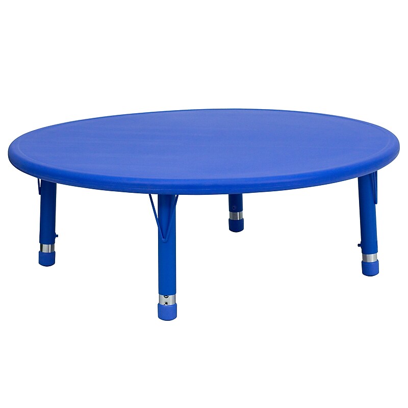 Flash Furniture Wren 45" Round Activity Table, Height Adjustable, Blue (YUYCX005RDTBBL) image 1