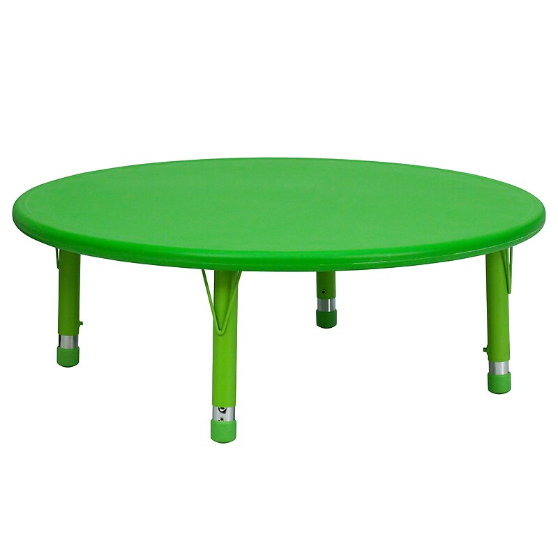 Flash Furniture Wren 45" Round Activity Table, Height Adjustable, Green (YUYCX005RDTBGN) image 1