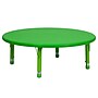 Flash Furniture Wren 45" Round Activity Table, Height Adjustable, Green (YUYCX005RDTBGN)~#|#~sp137083695_sc7