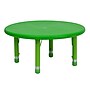Flash Furniture Wren 33" Round Activity Table, Height Adjustable, Green (YUYCX007RDTBGN)~#|#~sp137083706_sc7