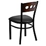 Flash Furniture Hercules Traditional Vinyl & Wood 3-Circle Back Restaurant Dining Chair, Walnut/Black (XUDG6Y2BWALBKV)~#|#~sp137083779_sc7