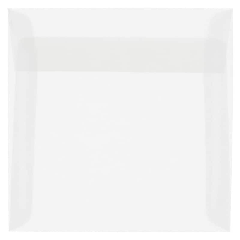JAM Paper 5.5 x 5.5 Square Translucent Vellum Invitation Envelopes, Clear, 50/Pack (74354I) image 1