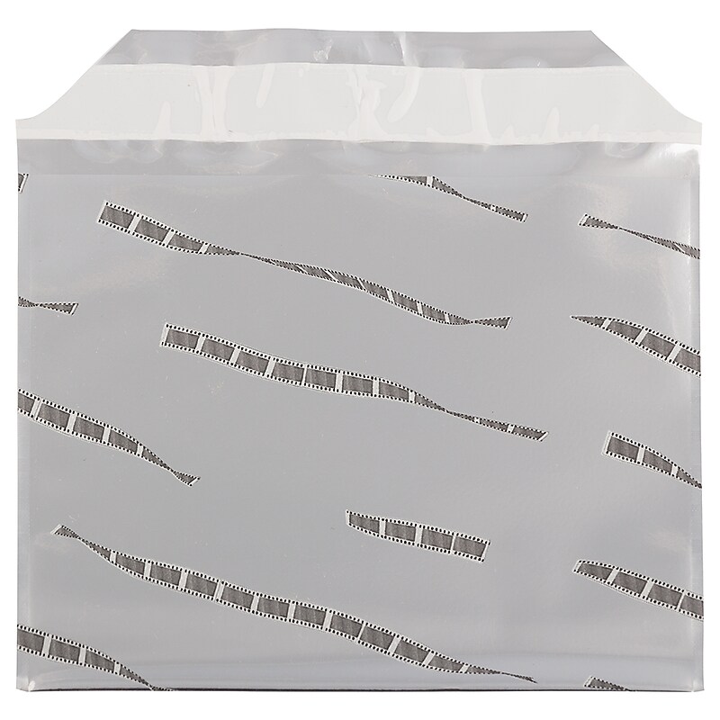 JAM Paper 5 x 6.125 Booklet Foil Envelopes with Self-Adhesive Closure, Silver Film Design, 25/Pack (1323265) image 1